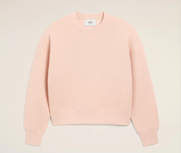 Ami Paris Small Red Ami De Coeur Crewneck - Pink
