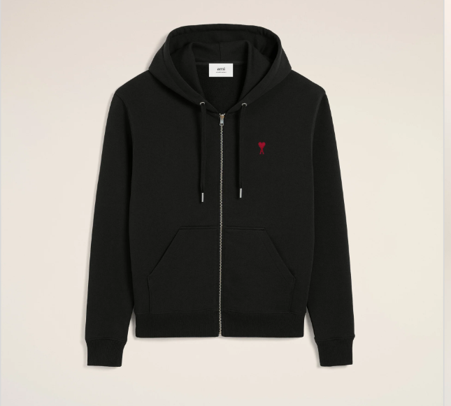 Ami Zip Up - Black and Red