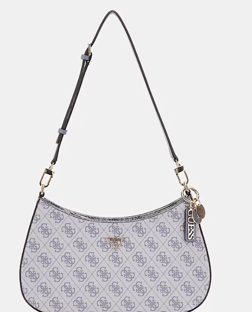 Guess Mala de Ombro Noelle 4G Cinza